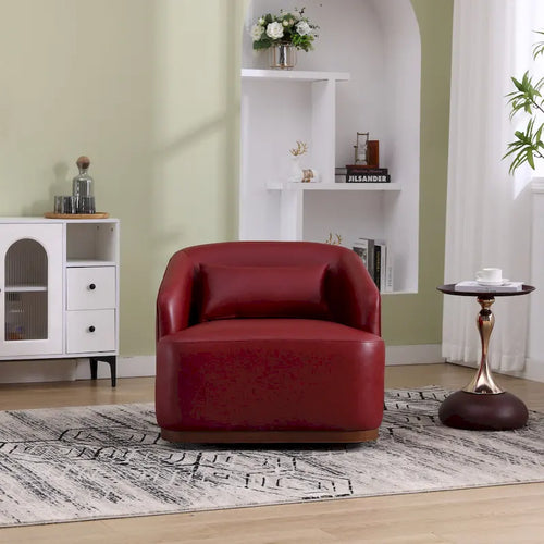 360-Degree Swivel Barrel Accent Chair with Armrests