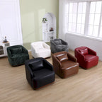 360-Degree Swivel Barrel Accent Chair with Armrests