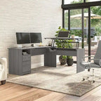 72-Inch 3-Position L-Shaped Sit-to-Stand Desk