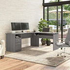 72-Inch 3-Position L-Shaped Sit-to-Stand Desk