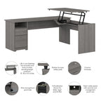 72-Inch 3-Position L-Shaped Sit-to-Stand Desk