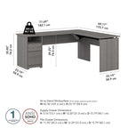 72-Inch 3-Position L-Shaped Sit-to-Stand Desk
