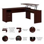 72-Inch 3-Position L-Shaped Sit-to-Stand Desk