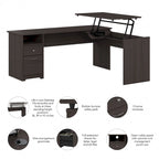 72-Inch 3-Position L-Shaped Sit-to-Stand Desk