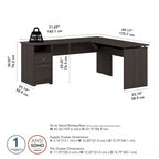 72-Inch 3-Position L-Shaped Sit-to-Stand Desk