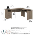 72-Inch 3-Position L-Shaped Sit-to-Stand Desk