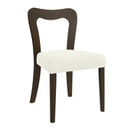 Modern Upholstered Dining Chair Set of 2 - Open-Back Curved Backrest