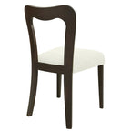 Modern Upholstered Dining Chair Set of 2 - Open-Back Curved Backrest