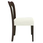 Modern Upholstered Dining Chair Set of 2 - Open-Back Curved Backrest