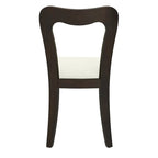 Modern Upholstered Dining Chair Set of 2 - Open-Back Curved Backrest