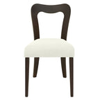 Modern Upholstered Dining Chair Set of 2 - Open-Back Curved Backrest
