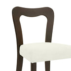 Modern Upholstered Dining Chair Set of 2 - Open-Back Curved Backrest