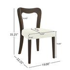 Modern Upholstered Dining Chair Set of 2 - Open-Back Curved Backrest