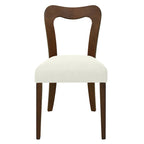 Modern Upholstered Dining Chair Set of 2 - Open-Back Curved Backrest