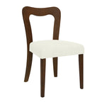 Modern Upholstered Dining Chair Set of 2 - Open-Back Curved Backrest
