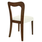 Modern Upholstered Dining Chair Set of 2 - Open-Back Curved Backrest