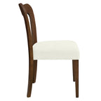 Modern Upholstered Dining Chair Set of 2 - Open-Back Curved Backrest