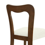 Modern Upholstered Dining Chair Set of 2 - Open-Back Curved Backrest