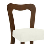 Modern Upholstered Dining Chair Set of 2 - Open-Back Curved Backrest