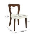 Modern Upholstered Dining Chair Set of 2 - Open-Back Curved Backrest