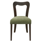 Modern Upholstered Dining Chair Set of 2 - Open-Back Curved Backrest