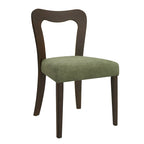 Modern Upholstered Dining Chair Set of 2 - Open-Back Curved Backrest