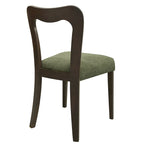 Modern Upholstered Dining Chair Set of 2 - Open-Back Curved Backrest