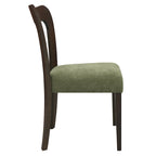 Modern Upholstered Dining Chair Set of 2 - Open-Back Curved Backrest
