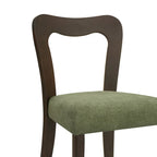 Modern Upholstered Dining Chair Set of 2 - Open-Back Curved Backrest
