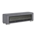 Upholstered Bench with Fireplace Simulator and Bluetooth Audio