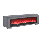 Upholstered Bench with Fireplace Simulator and Bluetooth Audio