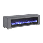 Upholstered Bench with Fireplace Simulator and Bluetooth Audio