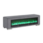 Upholstered Bench with Fireplace Simulator and Bluetooth Audio