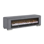 Upholstered Bench with Fireplace Simulator and Bluetooth Audio