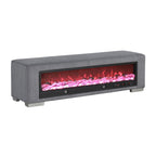 Upholstered Bench with Fireplace Simulator and Bluetooth Audio