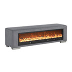 Upholstered Bench with Fireplace Simulator and Bluetooth Audio