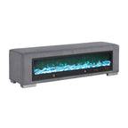 Upholstered Bench with Fireplace Simulator and Bluetooth Audio
