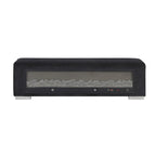 Upholstered Bench with Fireplace Simulator and Bluetooth Audio