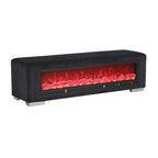Upholstered Bench with Fireplace Simulator and Bluetooth Audio