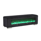 Upholstered Bench with Fireplace Simulator and Bluetooth Audio