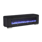Upholstered Bench with Fireplace Simulator and Bluetooth Audio