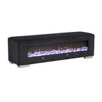 Upholstered Bench with Fireplace Simulator and Bluetooth Audio