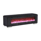 Upholstered Bench with Fireplace Simulator and Bluetooth Audio