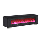 Upholstered Bench with Fireplace Simulator and Bluetooth Audio