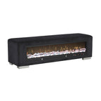 Upholstered Bench with Fireplace Simulator and Bluetooth Audio