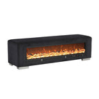 Upholstered Bench with Fireplace Simulator and Bluetooth Audio