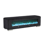 Upholstered Bench with Fireplace Simulator and Bluetooth Audio