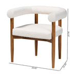 Boucle Dining Chair - Modern Upholstered Armchair with Wood Legs