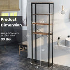 4-Tier Over-the-Toilet Storage Rack - Freestanding Bathroom Organizer