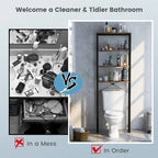4-Tier Over-the-Toilet Storage Rack - Freestanding Bathroom Organizer